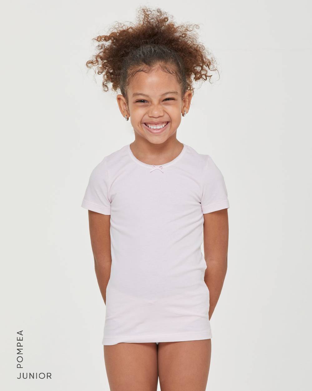 Pompea T-shirt girocollo bimba in cotone organico