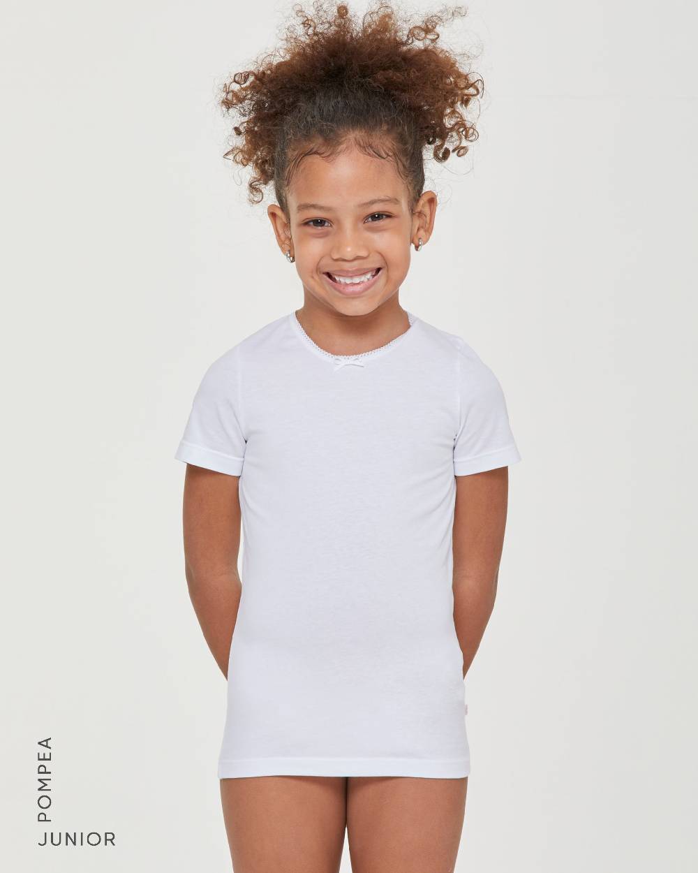 Pompea T-shirt girocollo bimba in cotone organico