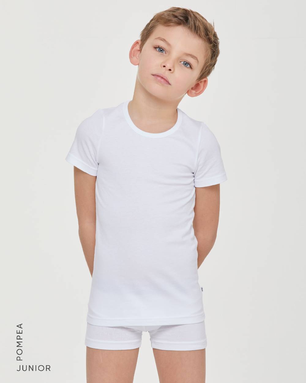 Pompea T-shirt girocollo bimbo in cotone organico