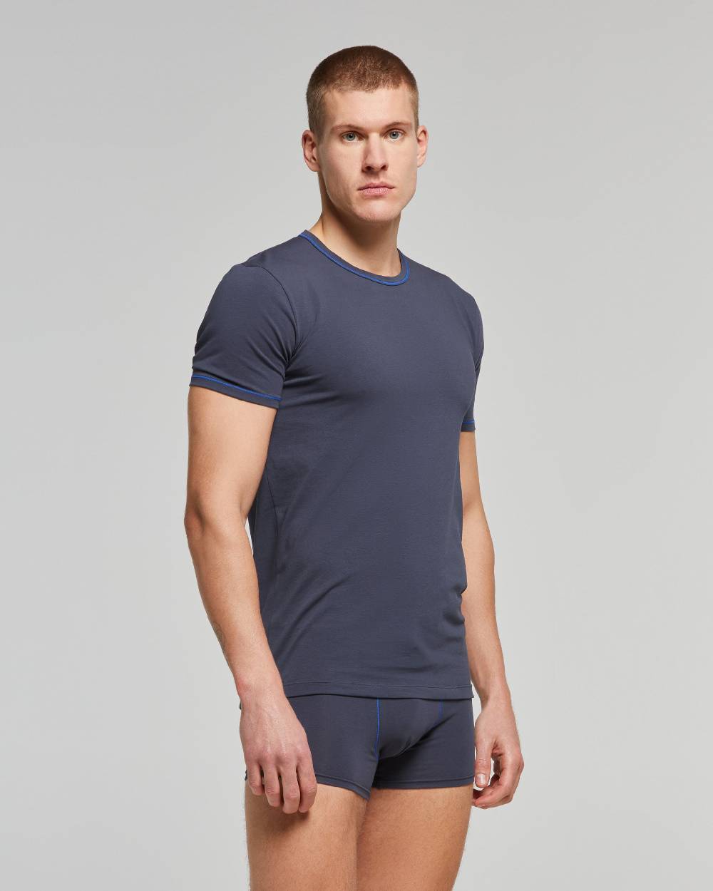 Pompea T-shirt Girocollo Cotone Vestibilità Slim