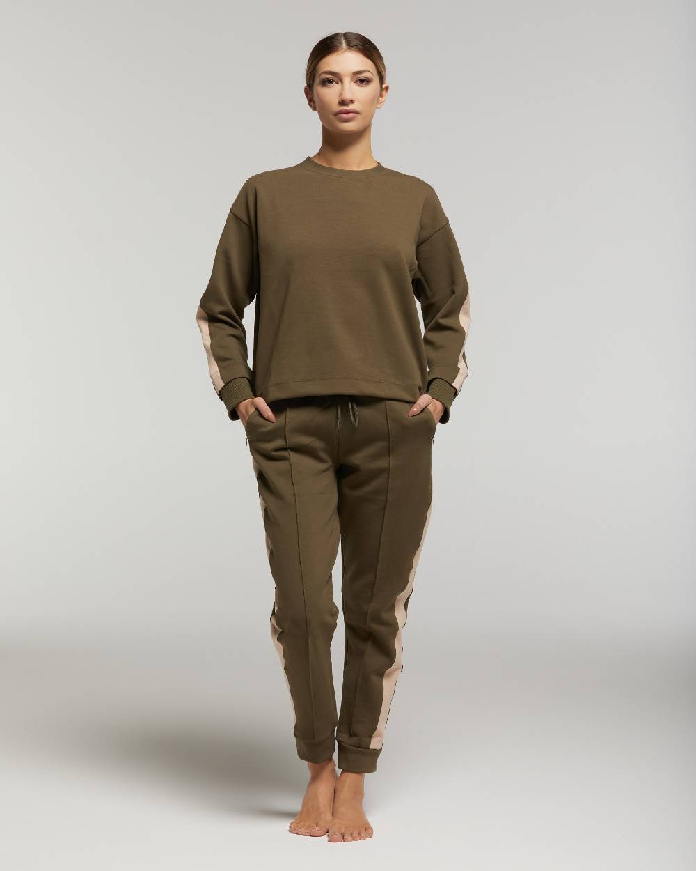 Pompea Set Completo Tuta Donna Freetime (Verde Militare)