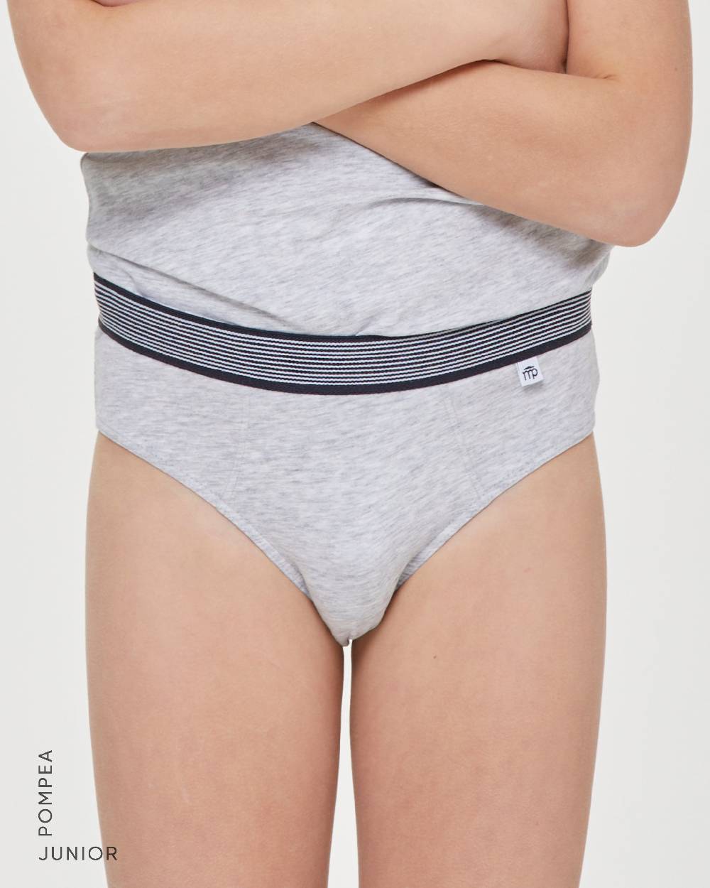 Pompea Slip bimbo in cotone organico con elastico a righe