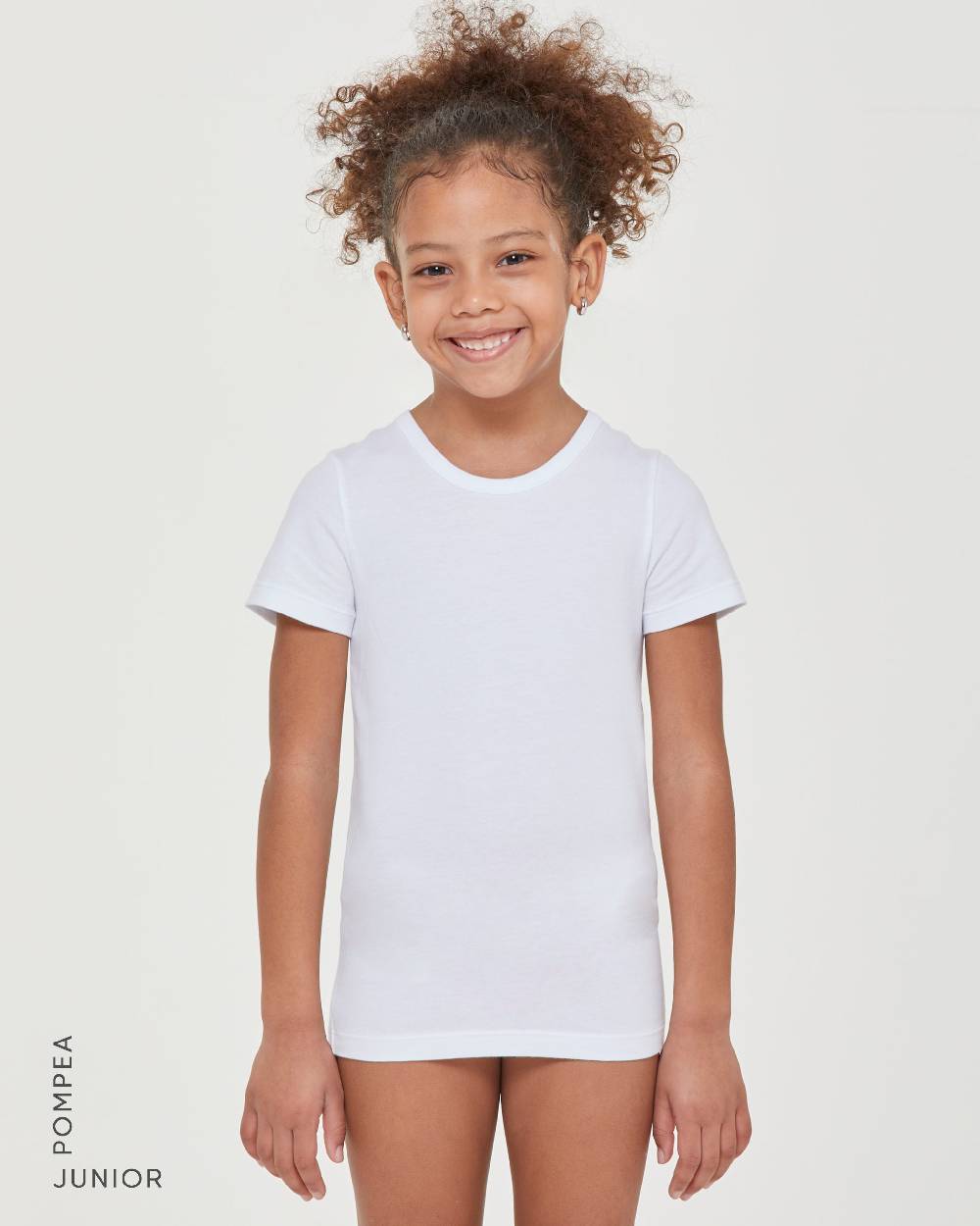 Pompea T-shirt girocollo bimba in caldo cotone organico
