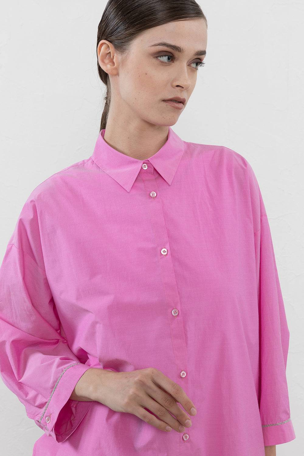 Peserico Abito-camicia In Popeline In Misto Cotone Mano Vela