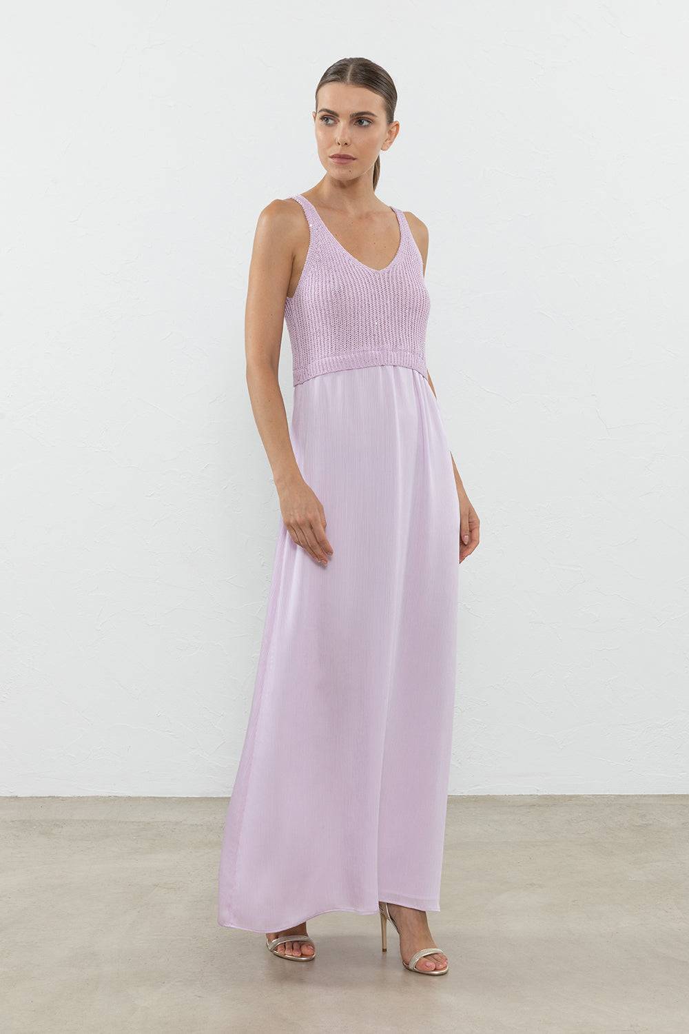 Peserico Abito in filato di cotone e micro paillettes