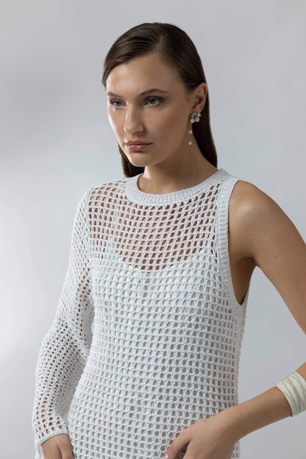 Peserico Abito In Filato Di Misto Viscosa E Lino Con Lurex