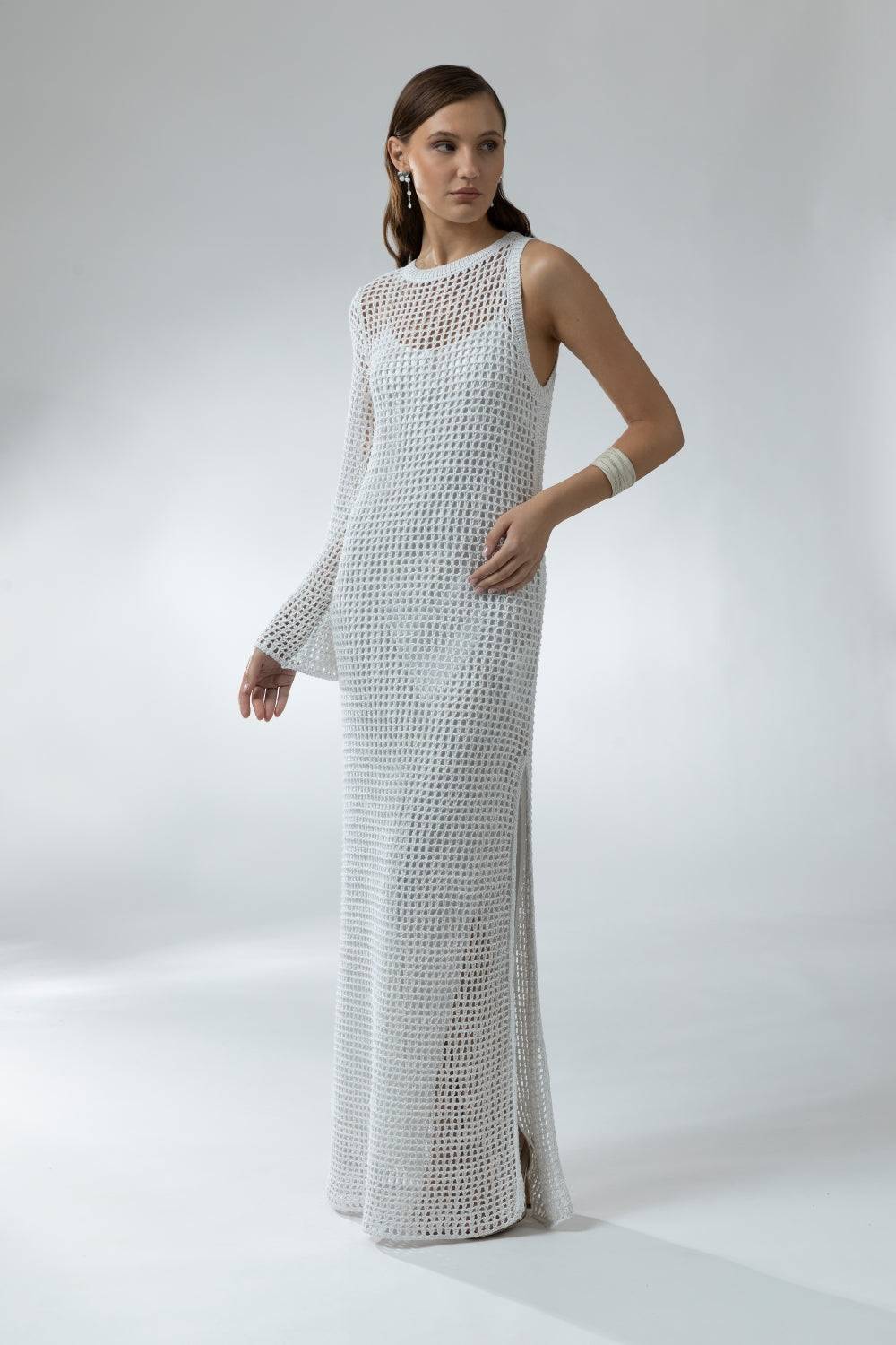 Peserico Abito in filato di misto viscosa e lino con lurex