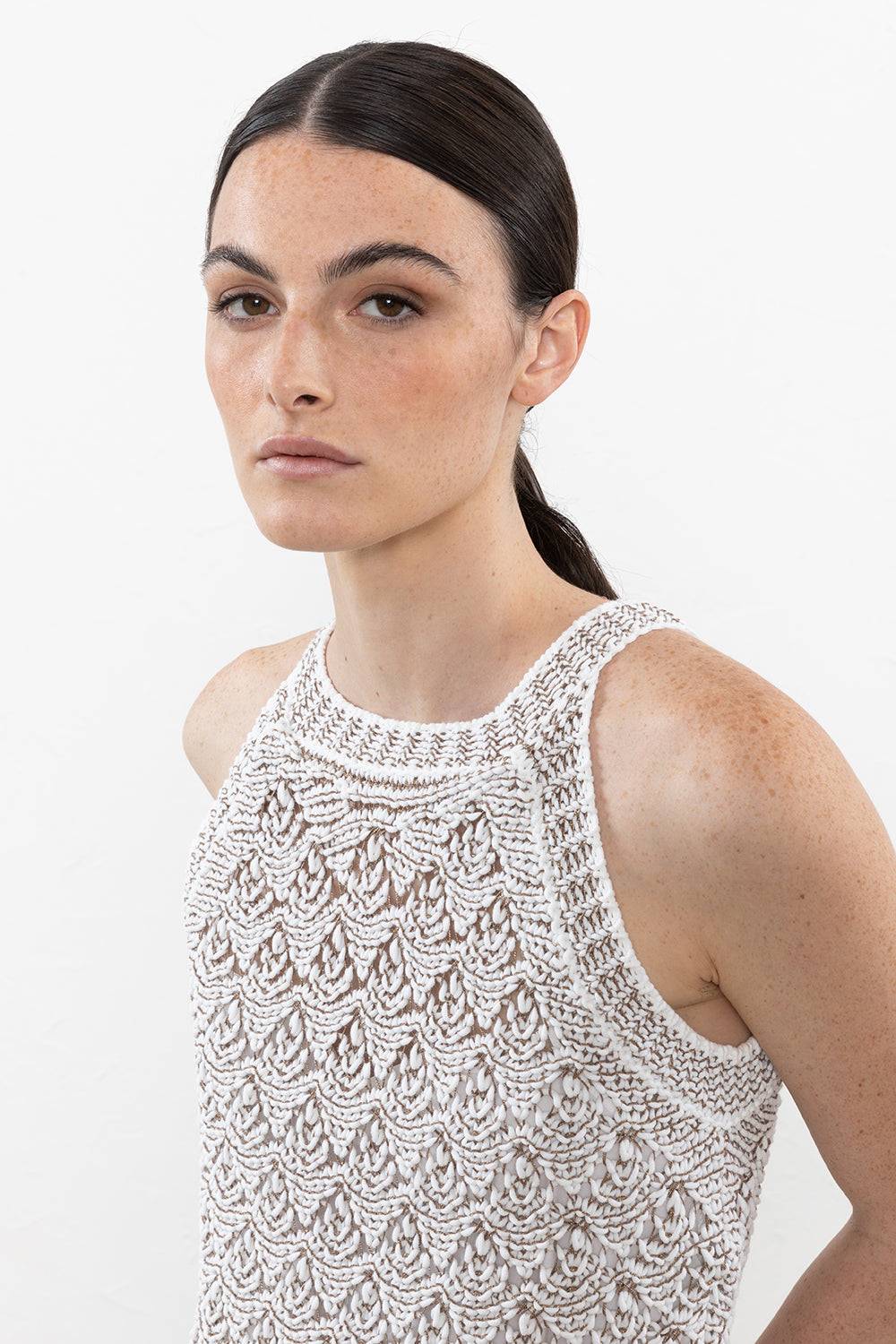 Peserico Abito Lungo In Filato Di Misto Cotone E Lurex