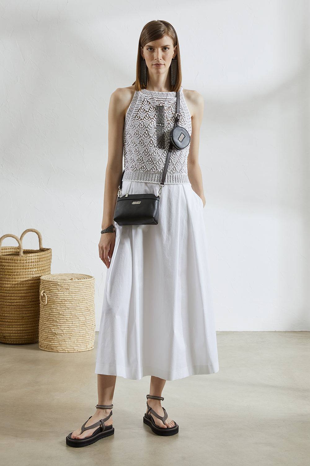 Peserico Abito Lungo In Filato Di Misto Cotone E Lurex