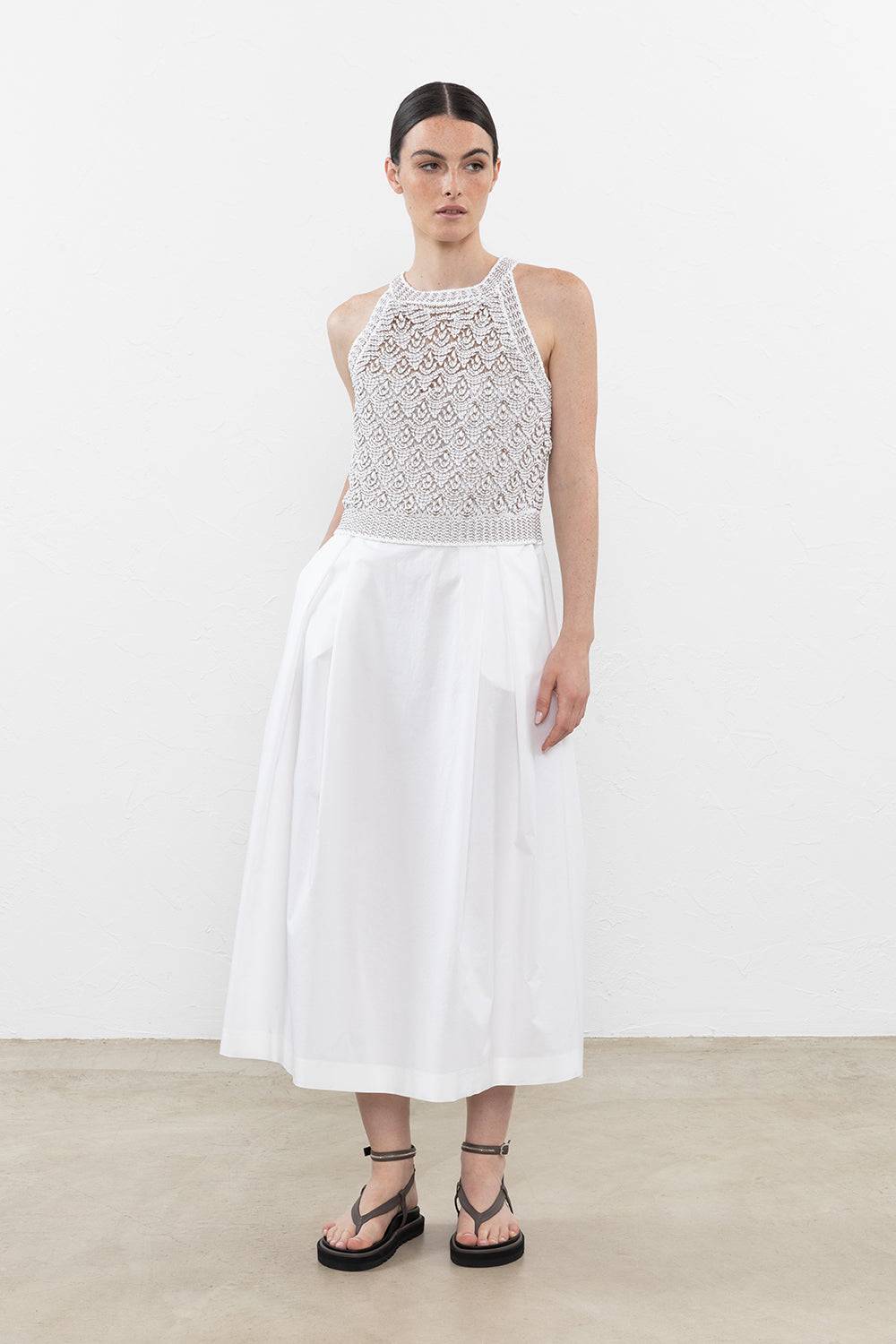 Peserico Abito lungo in filato di misto cotone e lurex