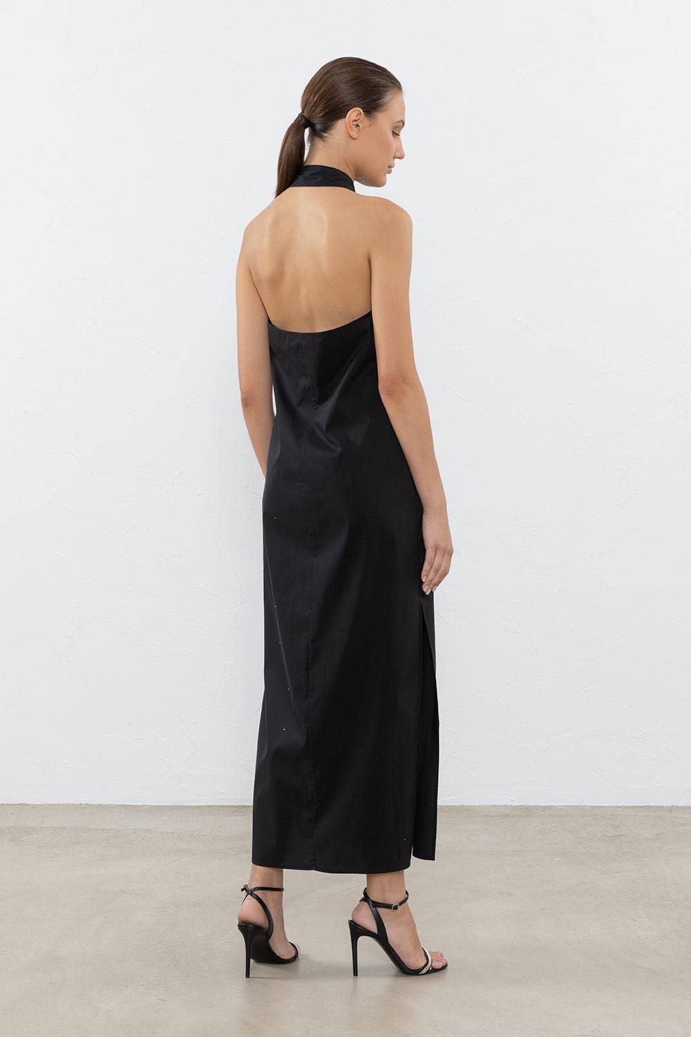 Peserico Abito Lungo In Popeline Di Misto Cotone Stretch