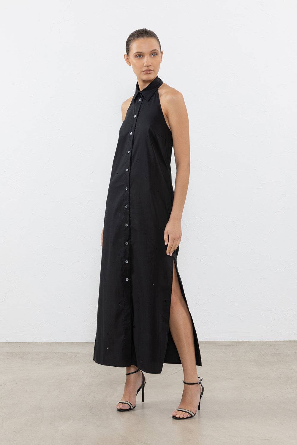 Peserico Abito lungo in popeline di misto cotone stretch