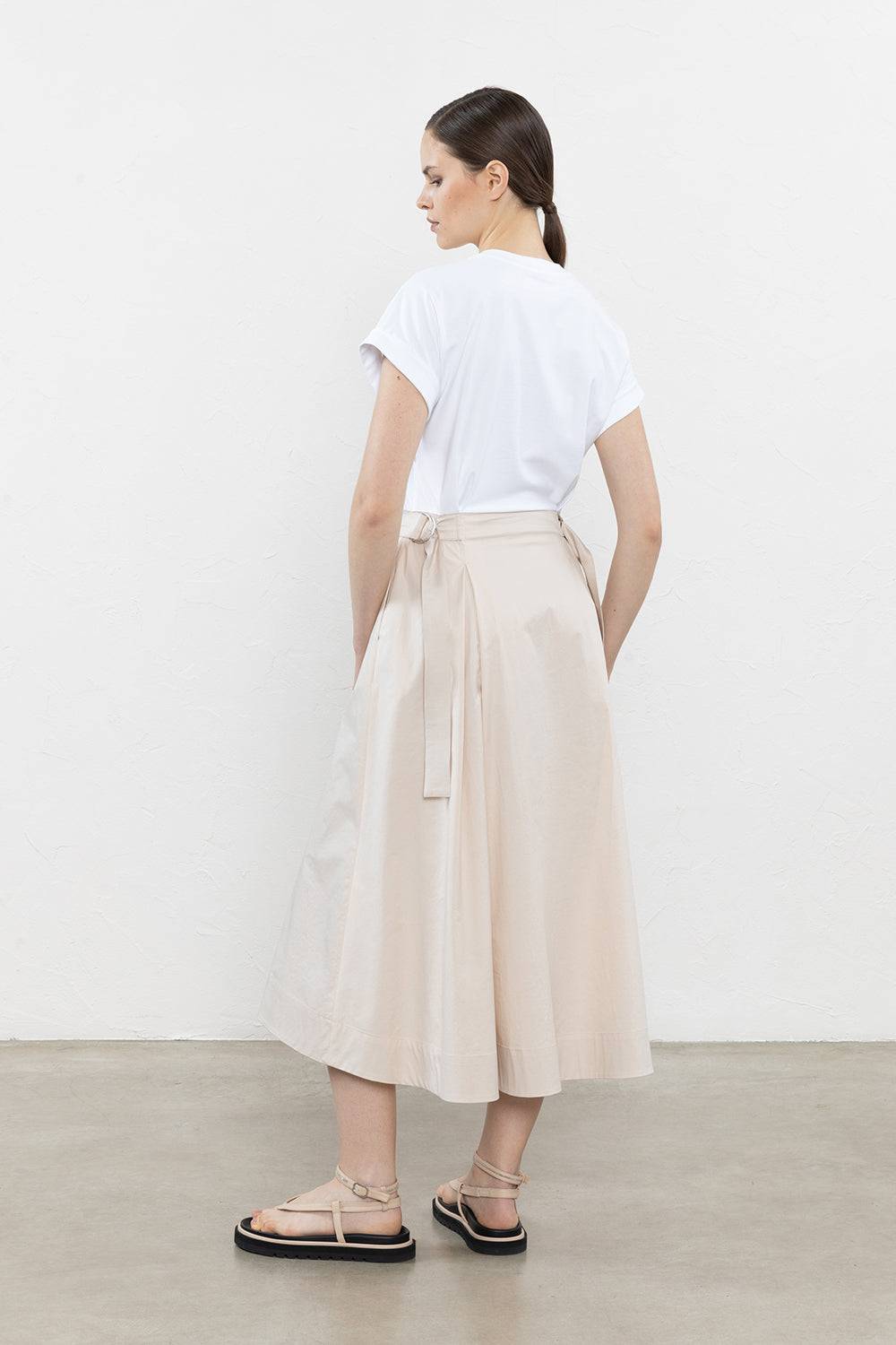 Peserico Abito Midi In Jersey E Rasatello Di Cotone