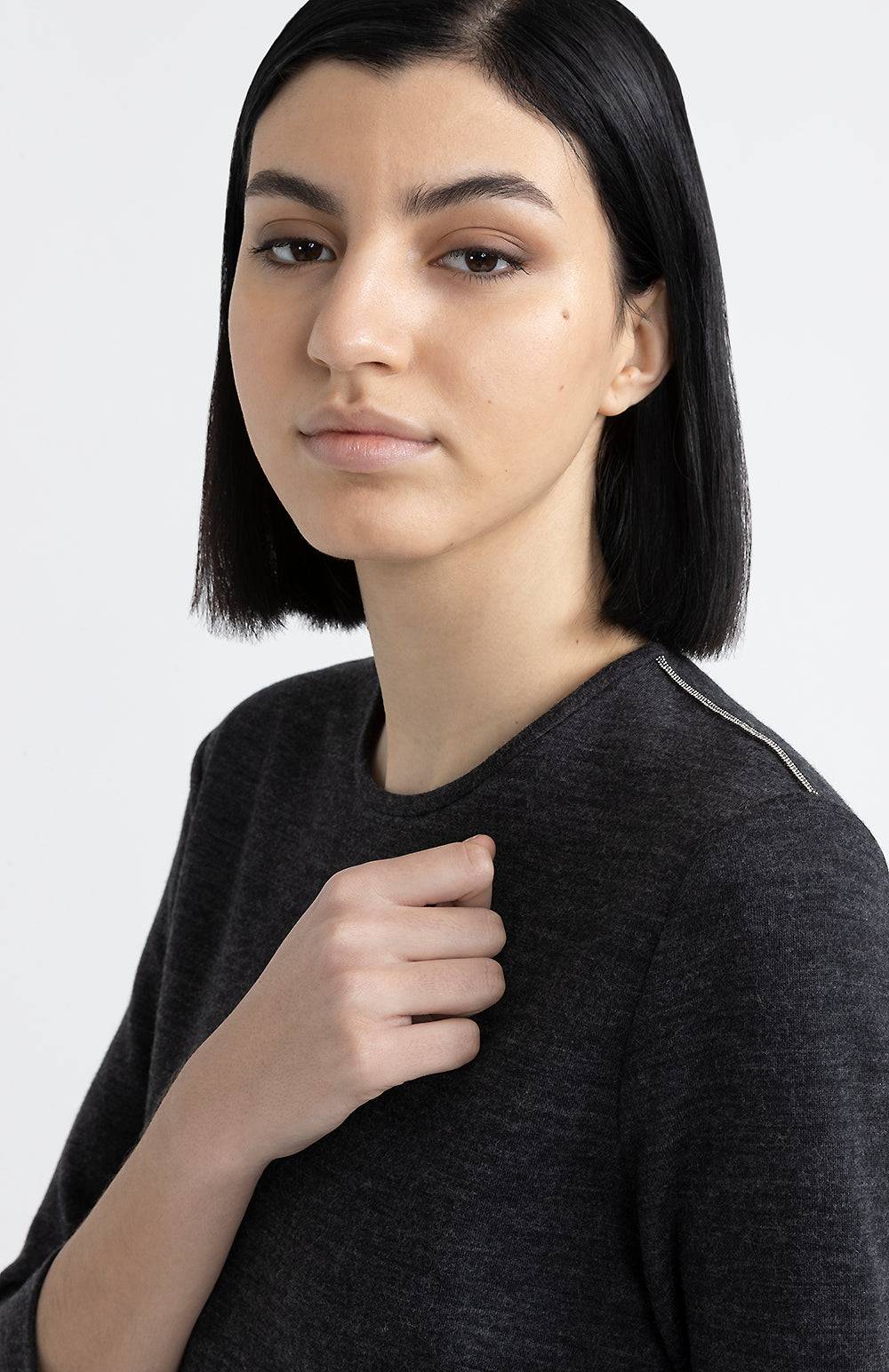 Peserico Abito Midi In Jersey Fluido Di Lana Cotone