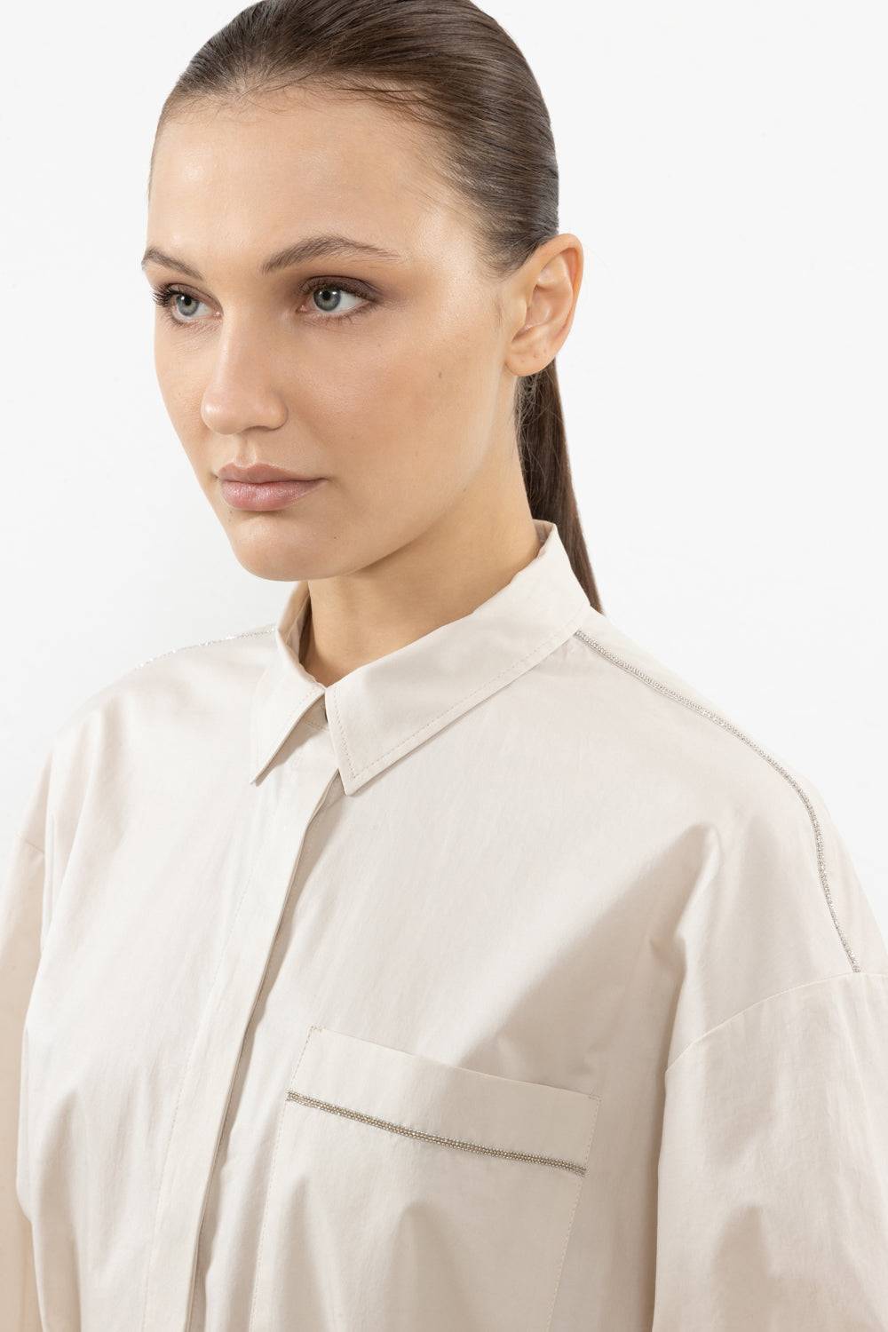 Peserico Abito Midi In Leggero Raso Di Cotone Stretch