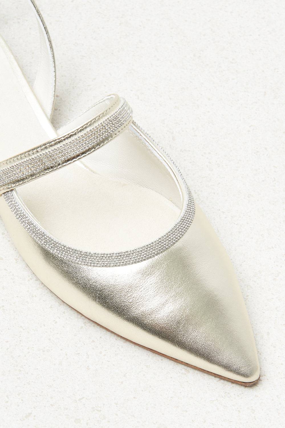 Peserico Ballerine Con Cinturino E Catena Punto Luce