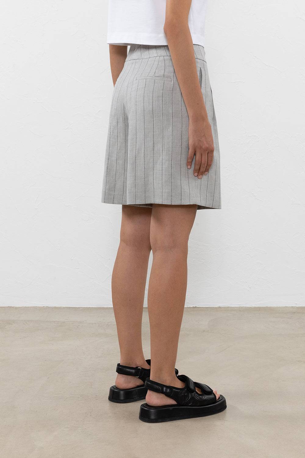 Peserico Bermuda In Tela Gessata Lurex Di Misto Lino E Viscosa