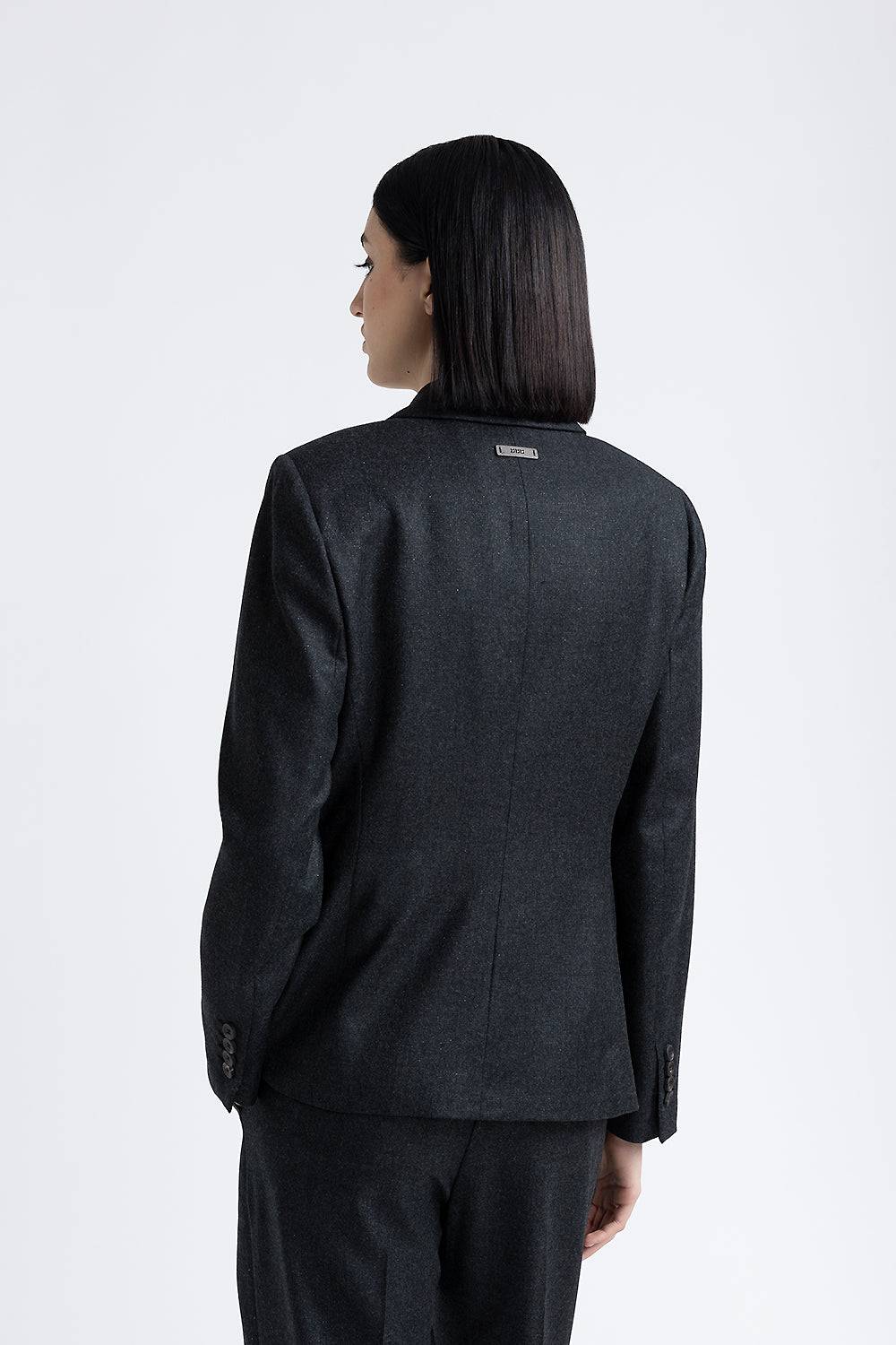 Peserico Blazer Doppiopetto In Flanella Di Lana Lurex