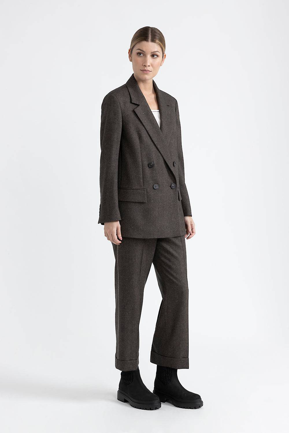 Peserico Blazer Doppiopetto In Lana, Cashmere E Seta