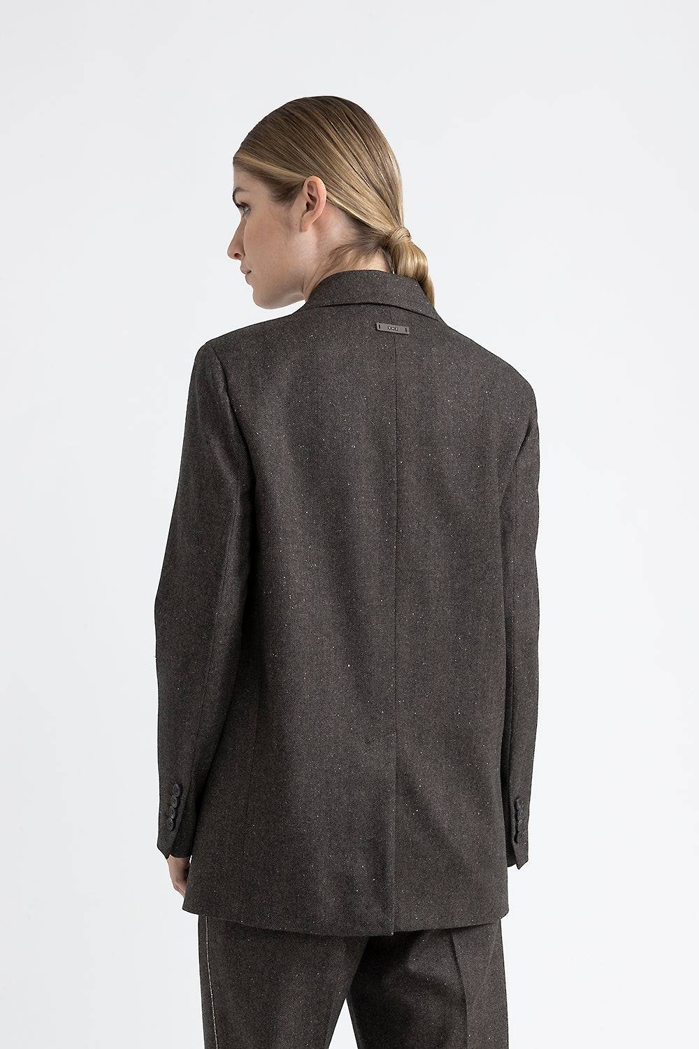 Peserico Blazer Doppiopetto In Lana, Cashmere E Seta