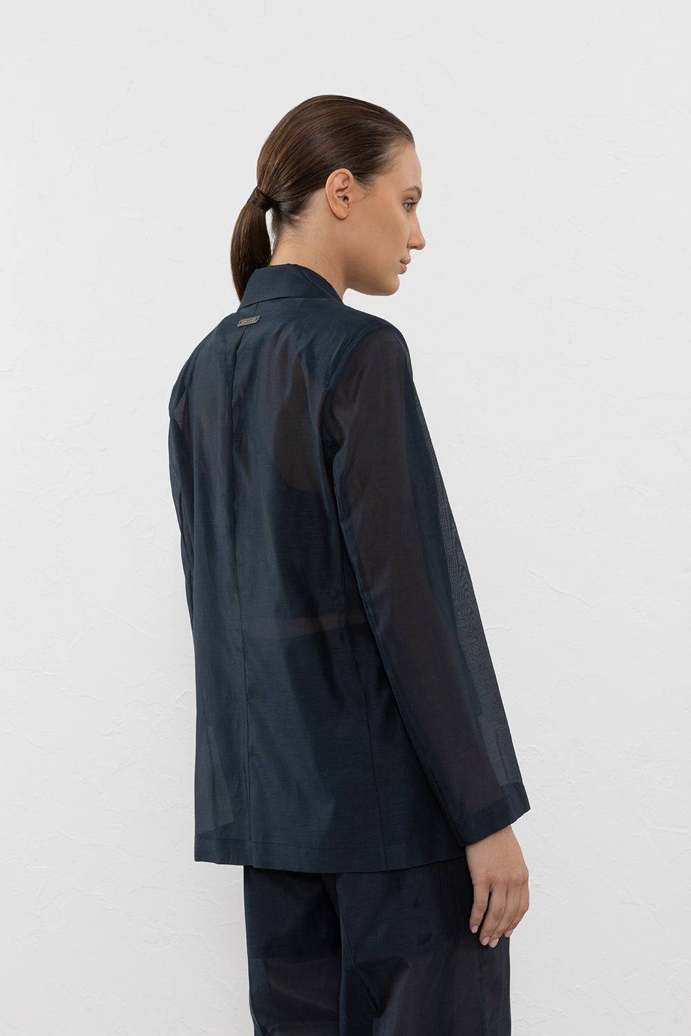 Peserico Blazer Doppiopetto In Organza Di Cotone E Seta