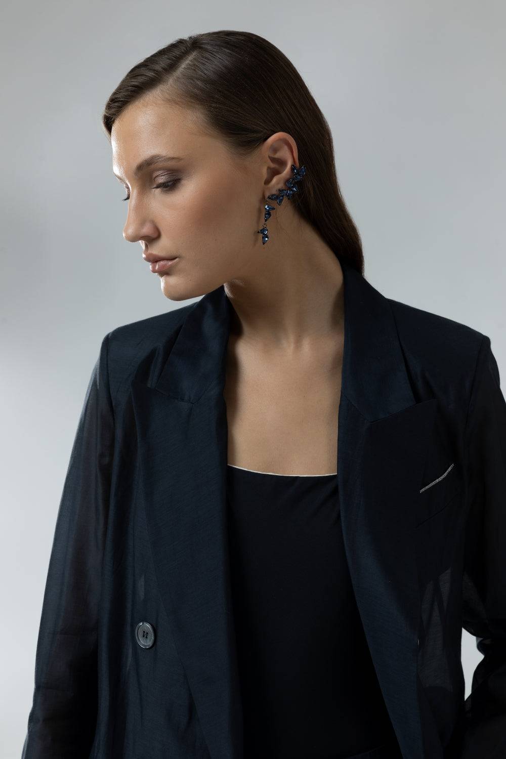 Peserico Blazer Doppiopetto In Organza Di Cotone E Seta