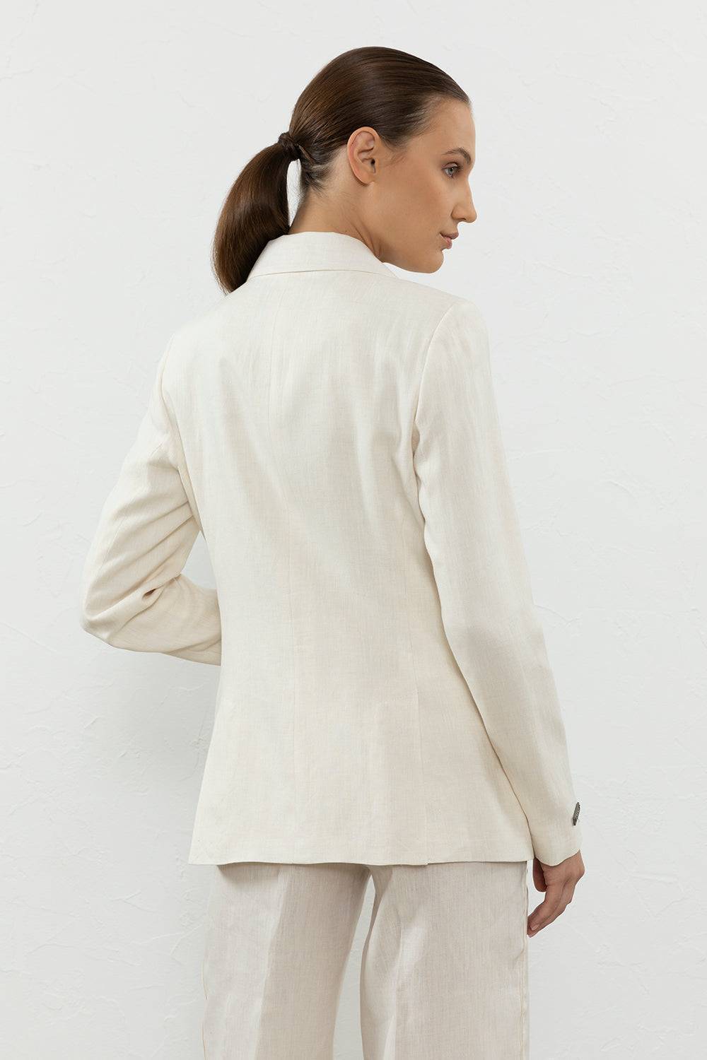 Peserico Blazer Doppiopetto In Tela Leggera Di Puro Lino