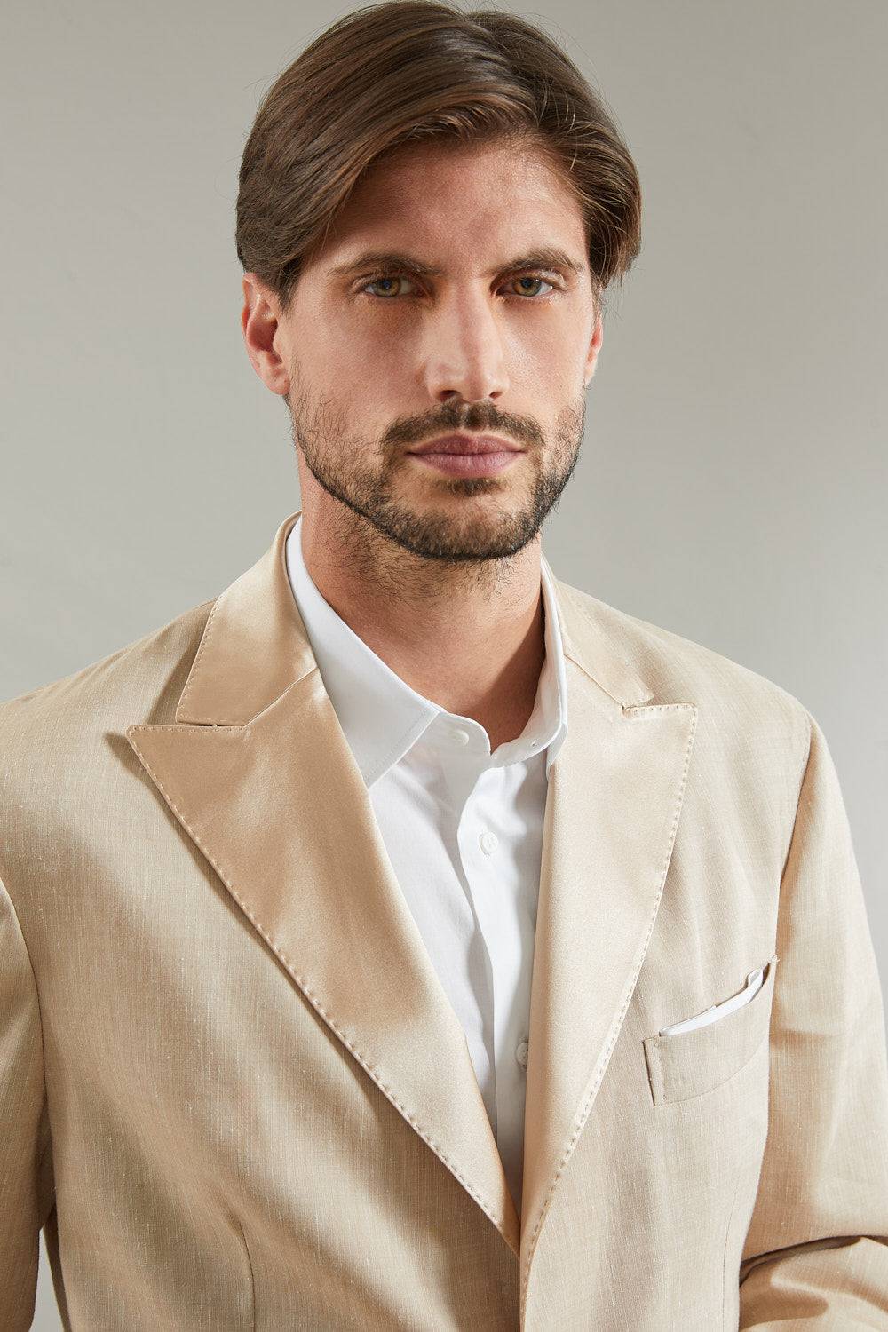 Peserico Blazer Monopetto Evening In Lana Lino "Estrato"