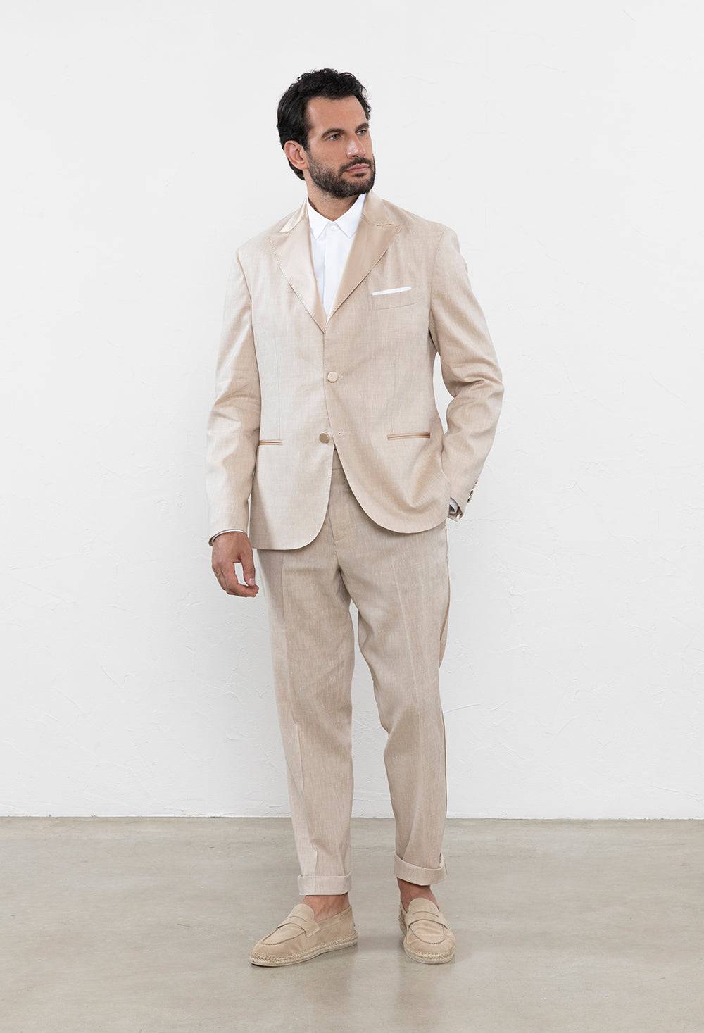 Peserico Blazer Monopetto Evening In Lana Lino "Estrato"