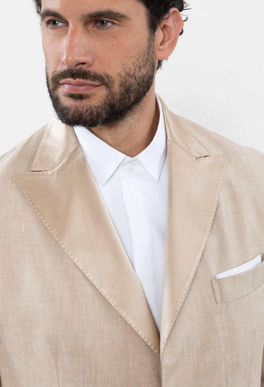 Peserico Blazer Monopetto Evening In Lana Lino "Estrato"