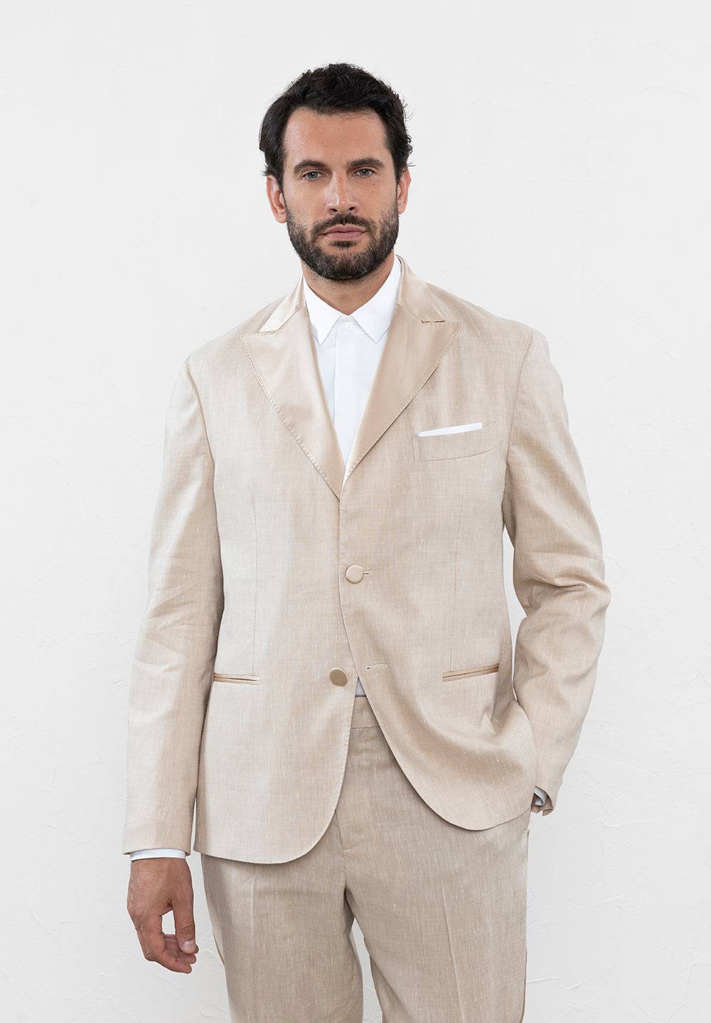 Peserico Blazer monopetto evening in lana lino "Estrato"
