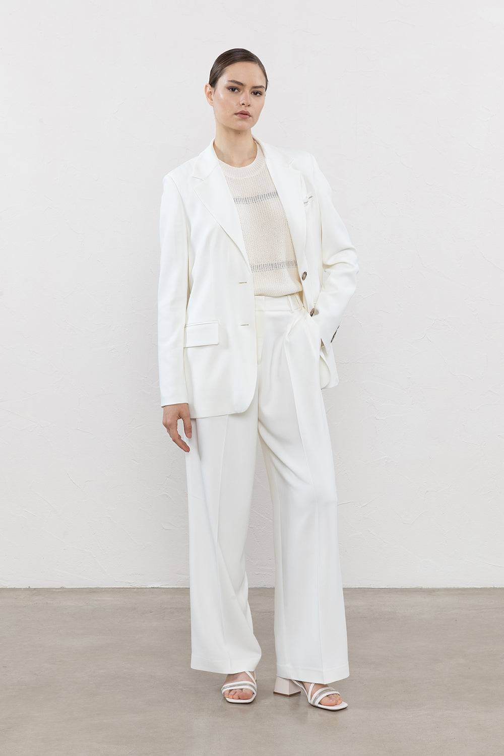 Peserico Blazer Monopetto In Cady Crepe Di Viscosa Stretch