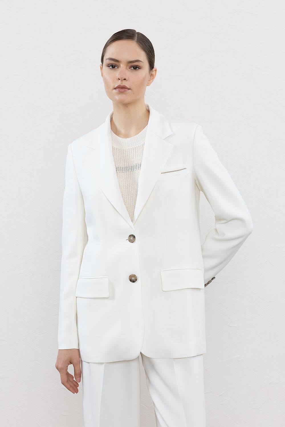 Peserico Blazer monopetto in cady crepe di viscosa stretch