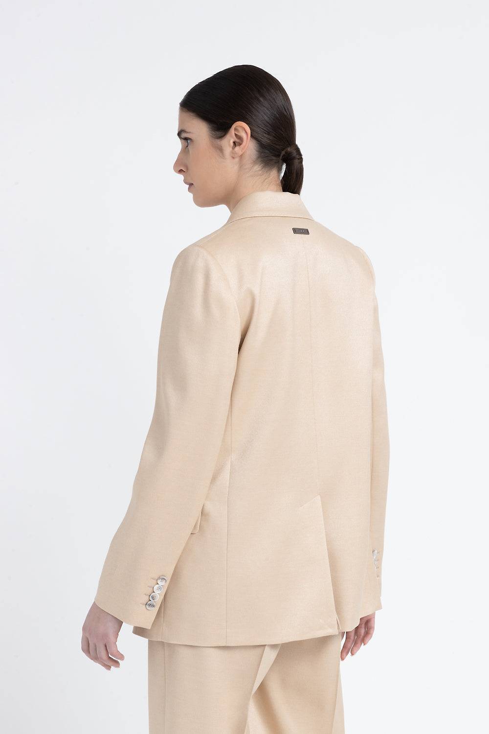 Peserico Blazer Monopetto In Flanella Jaspé Di Lana E Viscosa Lucida