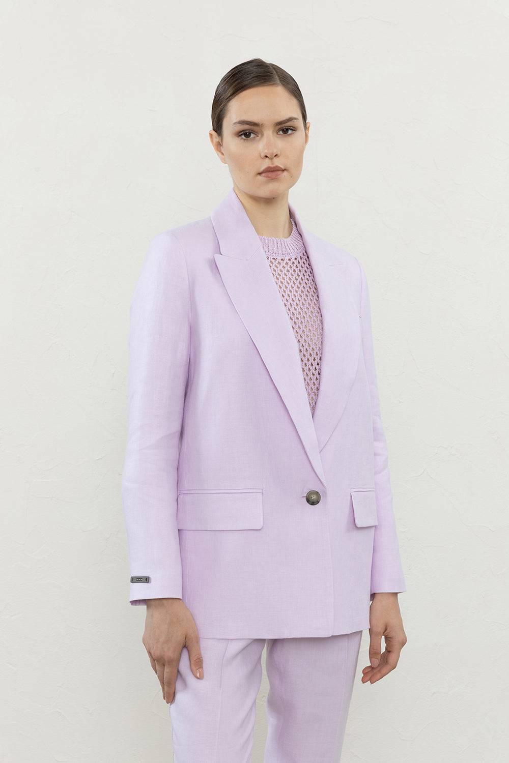 Peserico Blazer monopetto in gabardina di puro lino