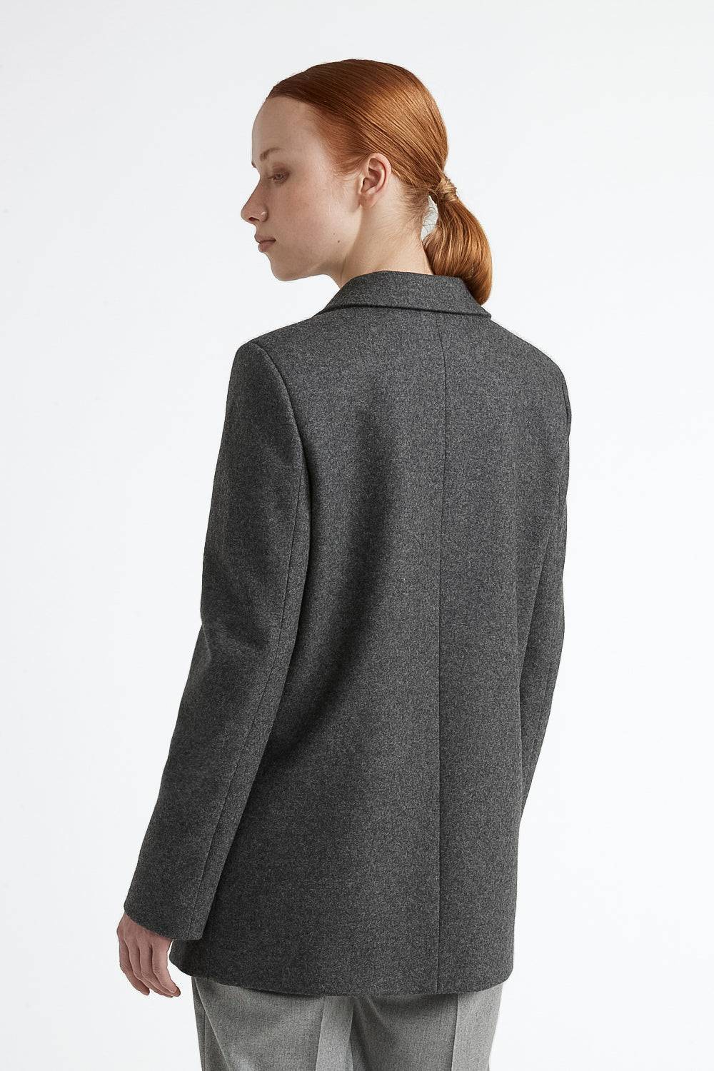 Peserico Blazer Monopetto In Jersey Garzato Misto Lana