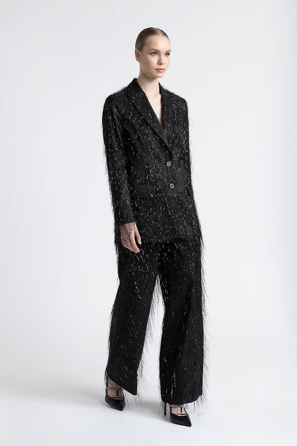 Peserico Blazer Monopetto In Misto Viscosa Con Lurex