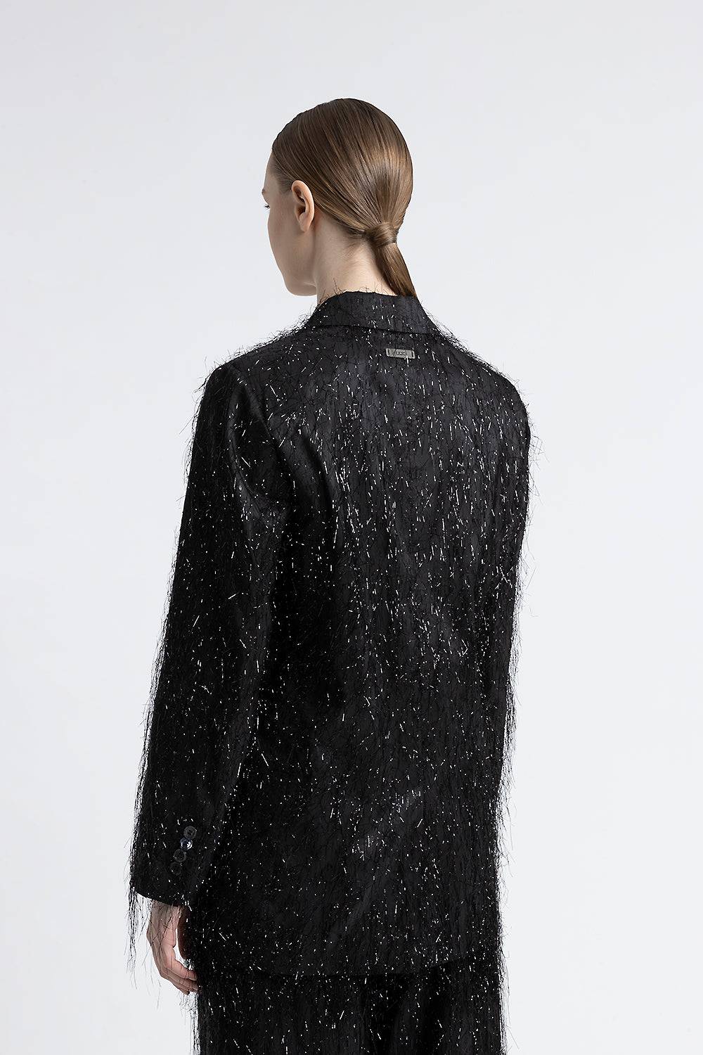 Peserico Blazer Monopetto In Misto Viscosa Con Lurex