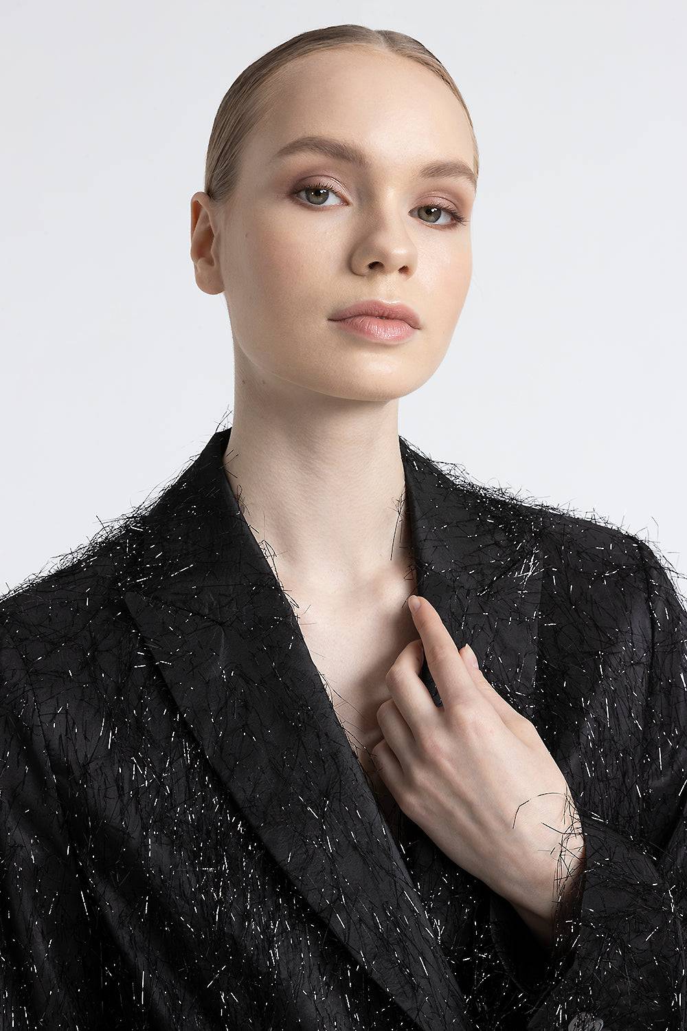 Peserico Blazer Monopetto In Misto Viscosa Con Lurex