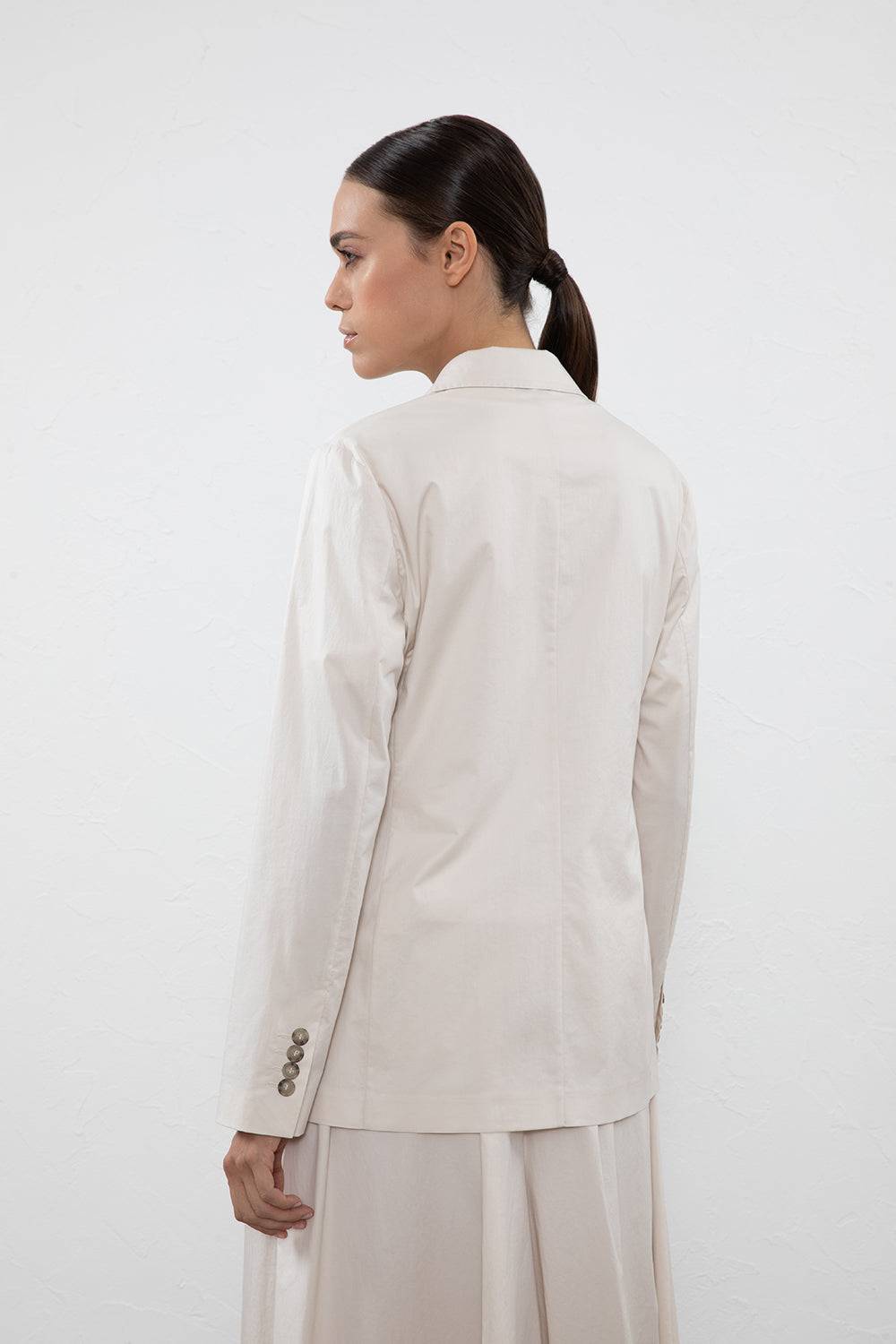 Peserico Blazer Monopetto In Raso Leggero Di Cotone Stretch