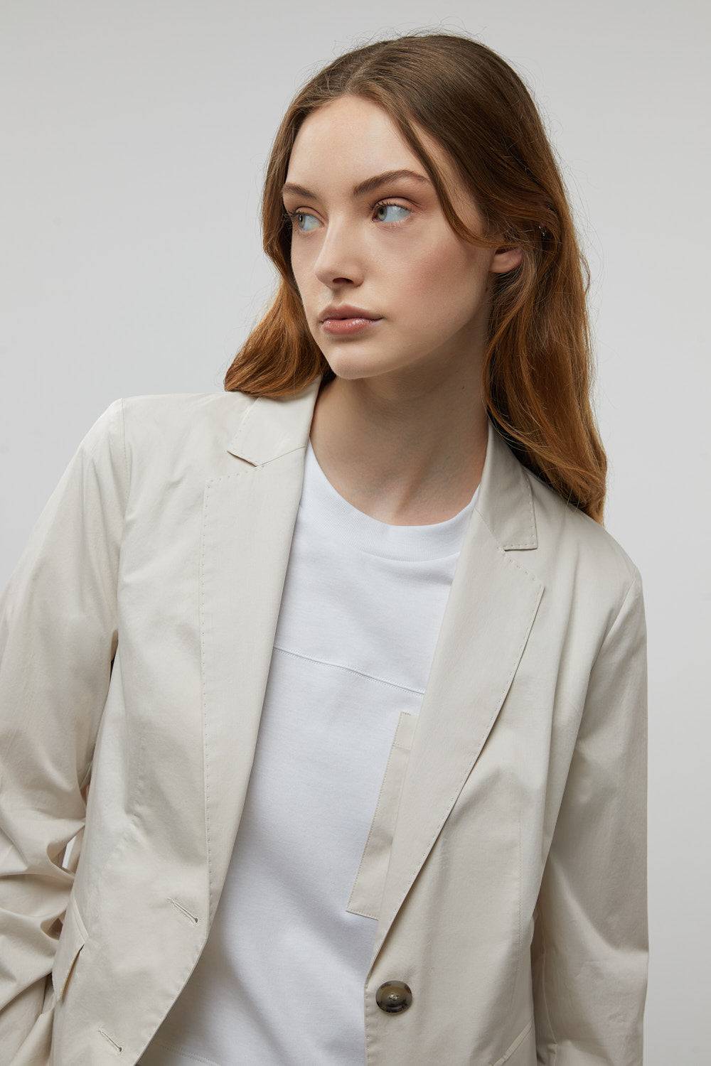 Peserico Blazer Monopetto In Raso Leggero Di Cotone Stretch