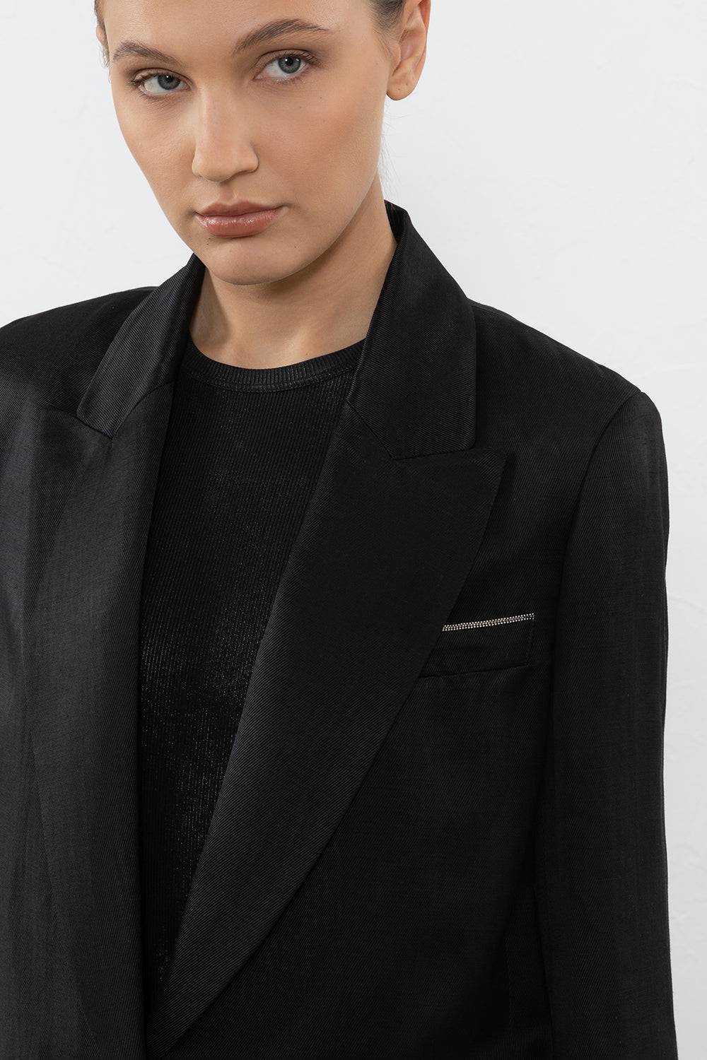 Peserico Blazer Monopetto In Stuoia Di Viscosa E Bamboo