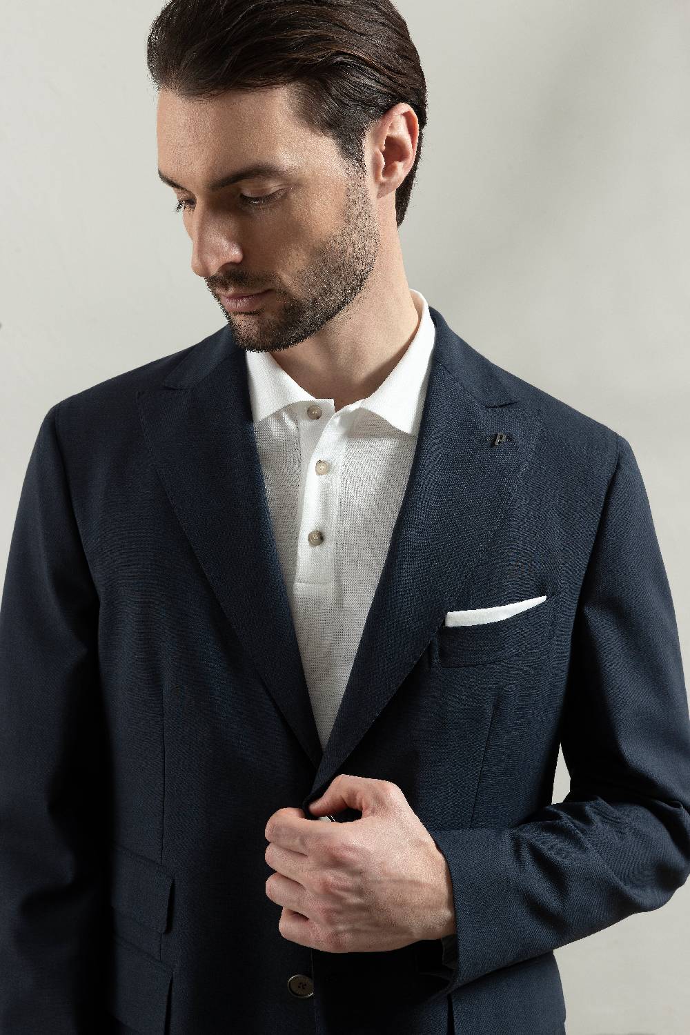 Peserico Blazer Monopetto In Tela In Misto Lana Comfort