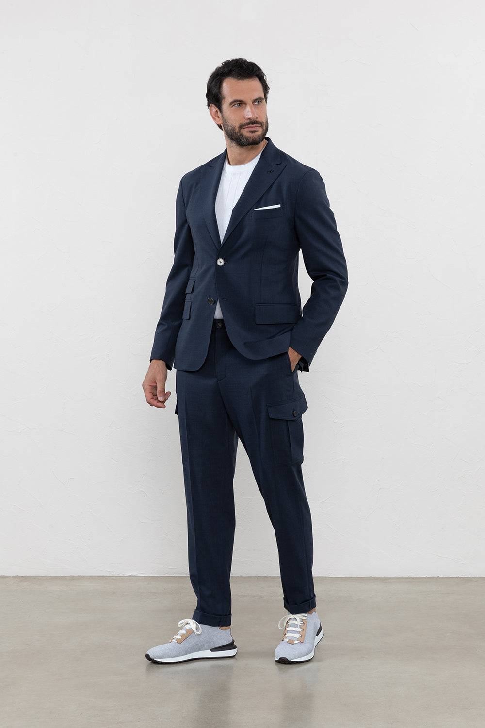 Peserico Blazer Monopetto In Tela In Misto Lana Comfort