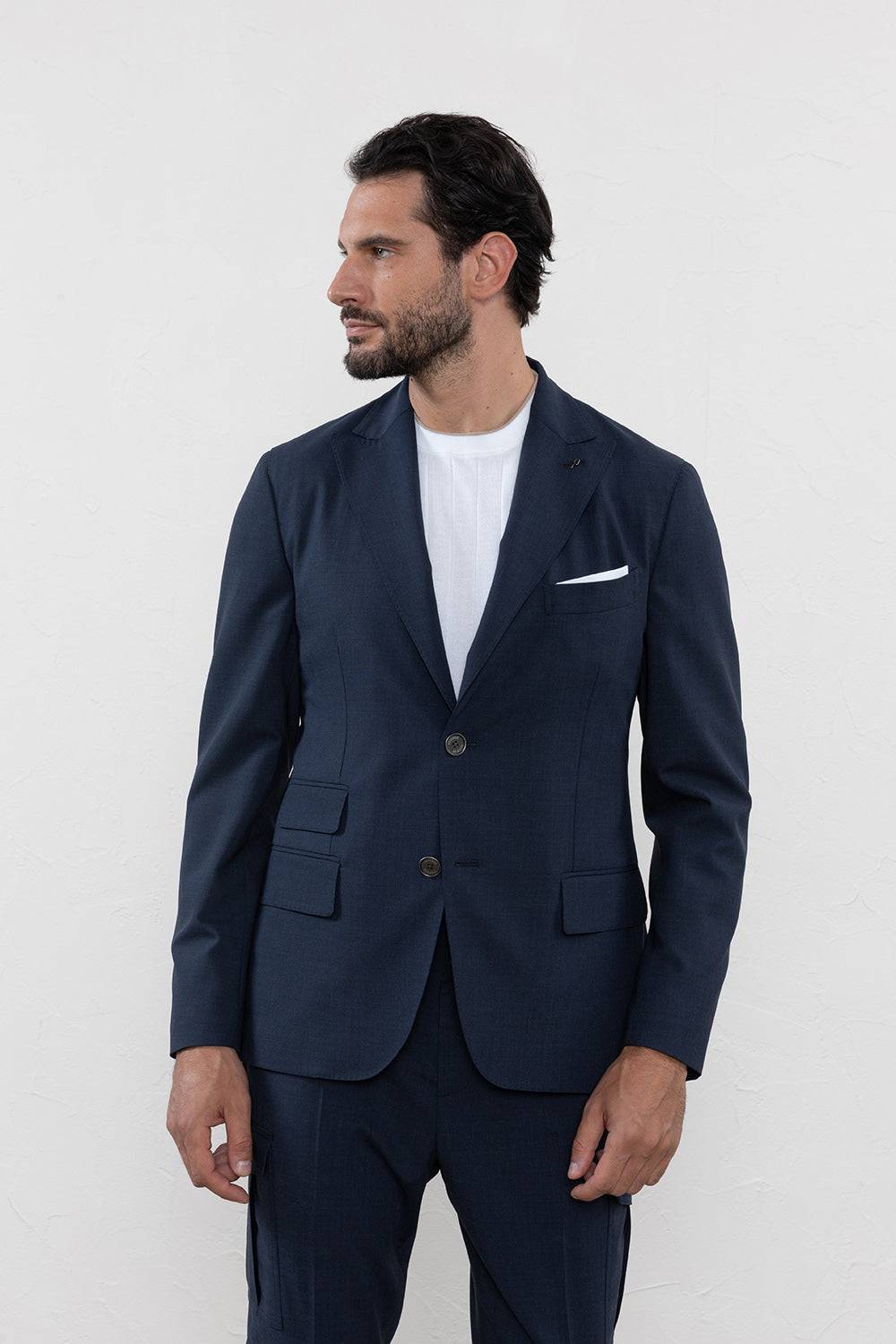Peserico Blazer monopetto in tela in misto lana comfort