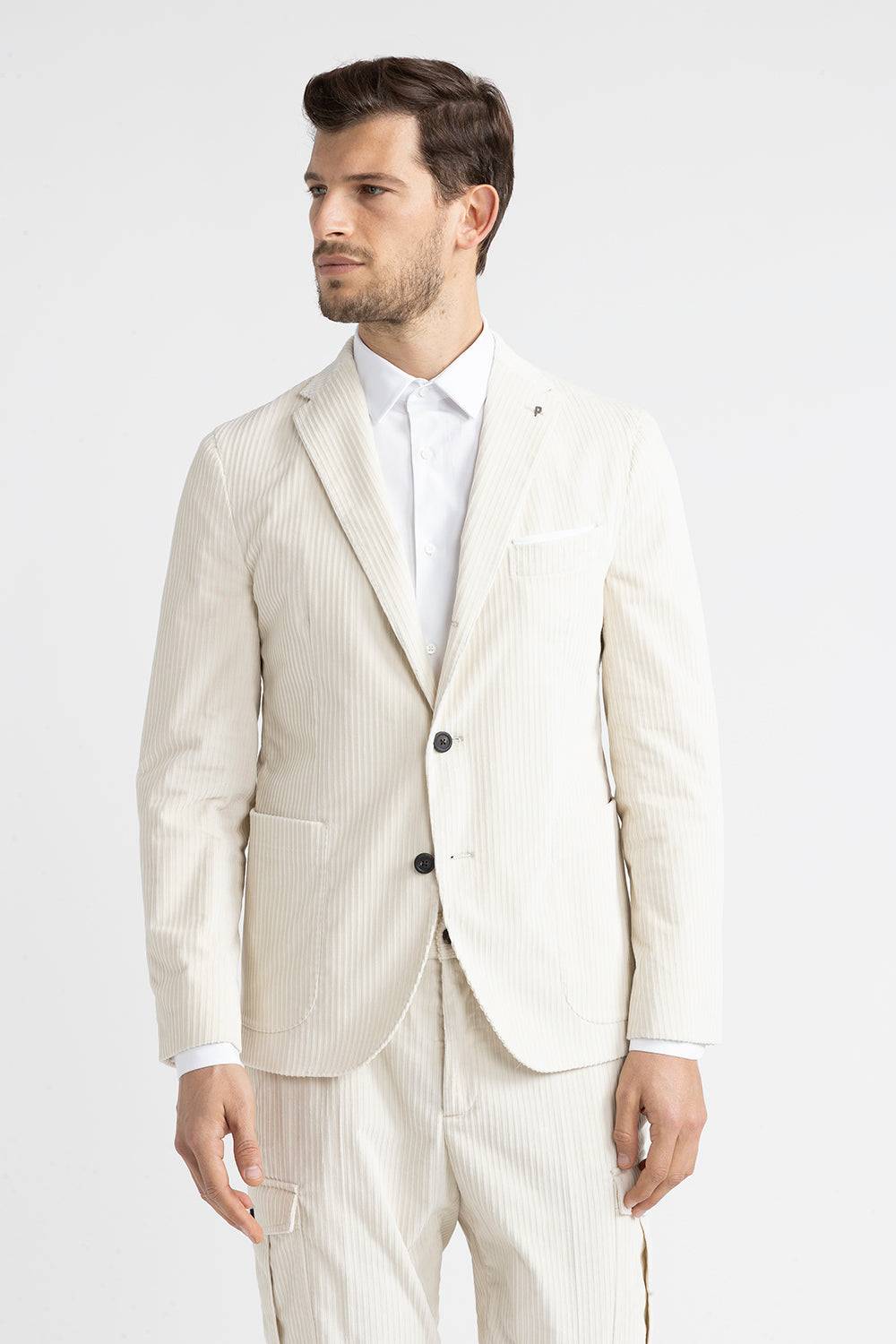 Peserico Blazer Monopetto In Velluto A Costa Francese