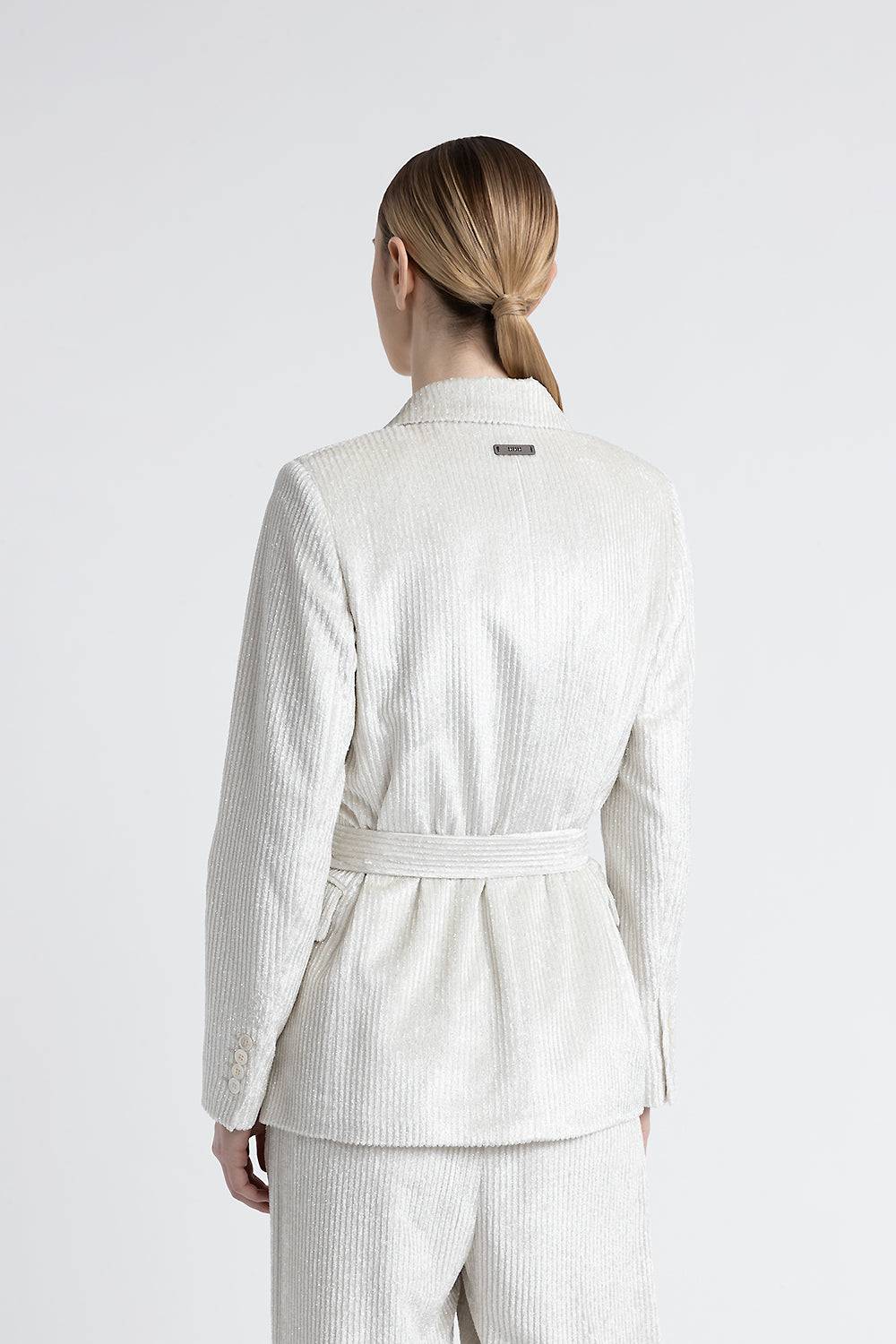 Peserico Blazer Monopetto In Velluto Fluido A Coste