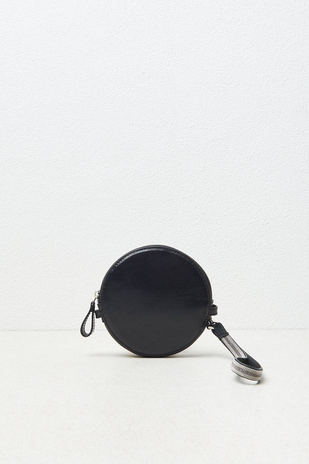 Peserico Borsa Rotonda In Pelle Con Polsiera E Tracolla