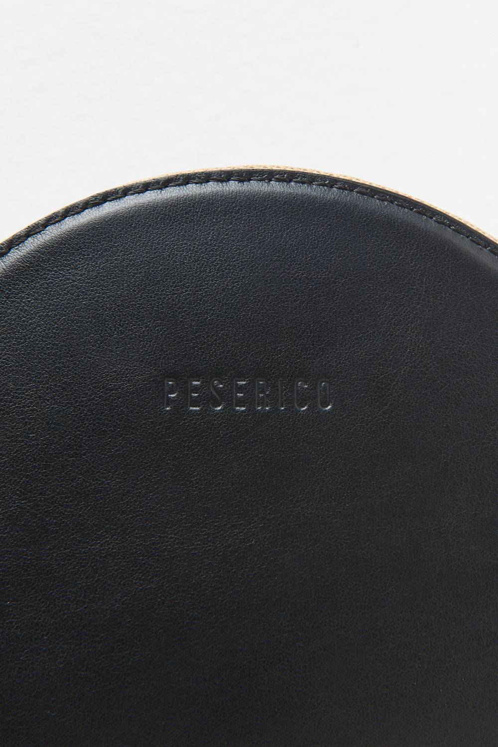 Peserico Borsa Rotonda In Vera Pelle Con Polsiera E Tracolla