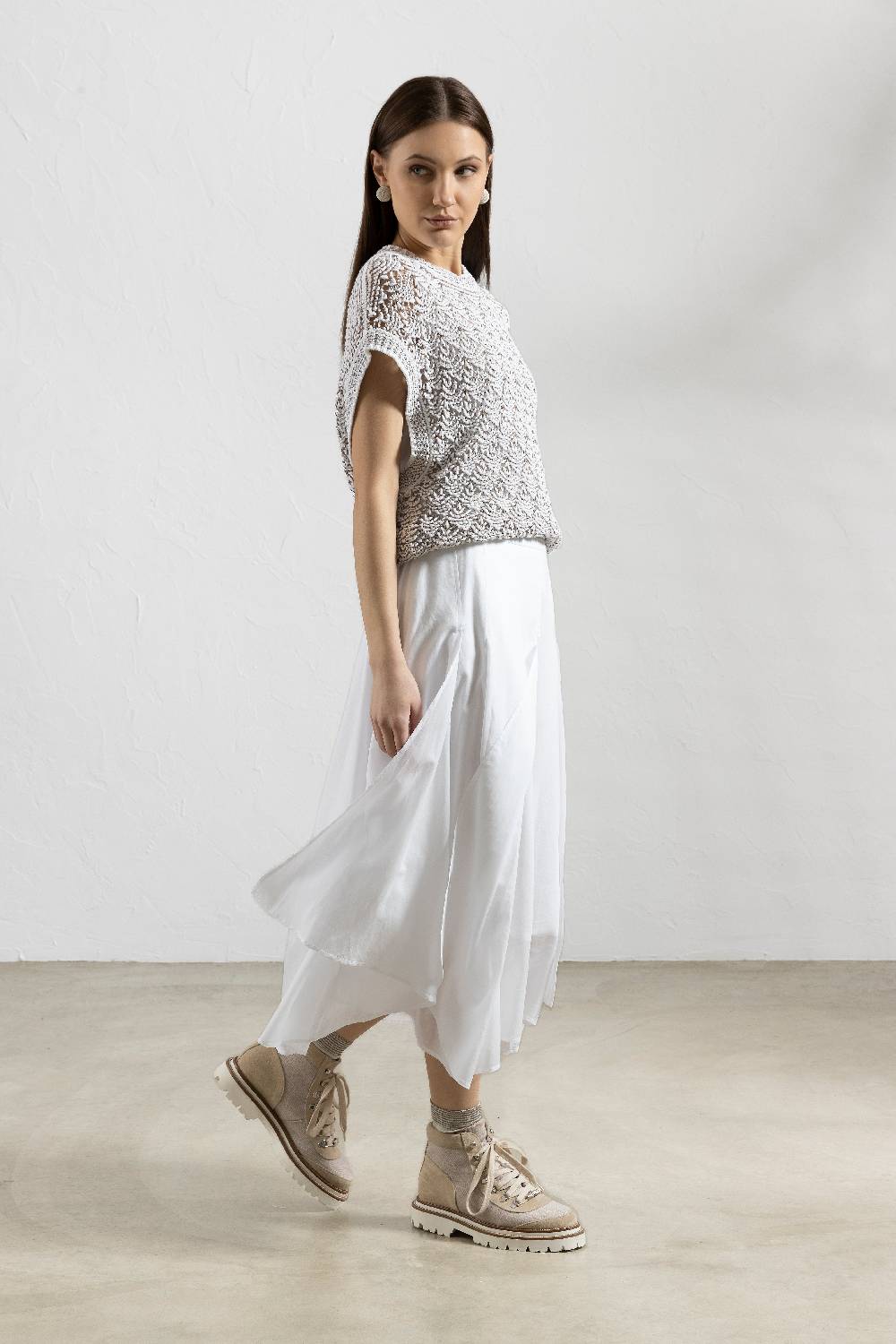 Peserico Calza Mezza Gamba In Filato Di Cotone Lurex